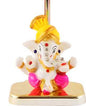 Exquisite Marble Ganesh with Umbrella Elegant Idol Decorative Showpiece - 20 cm  (Polyresin, Multicolor)